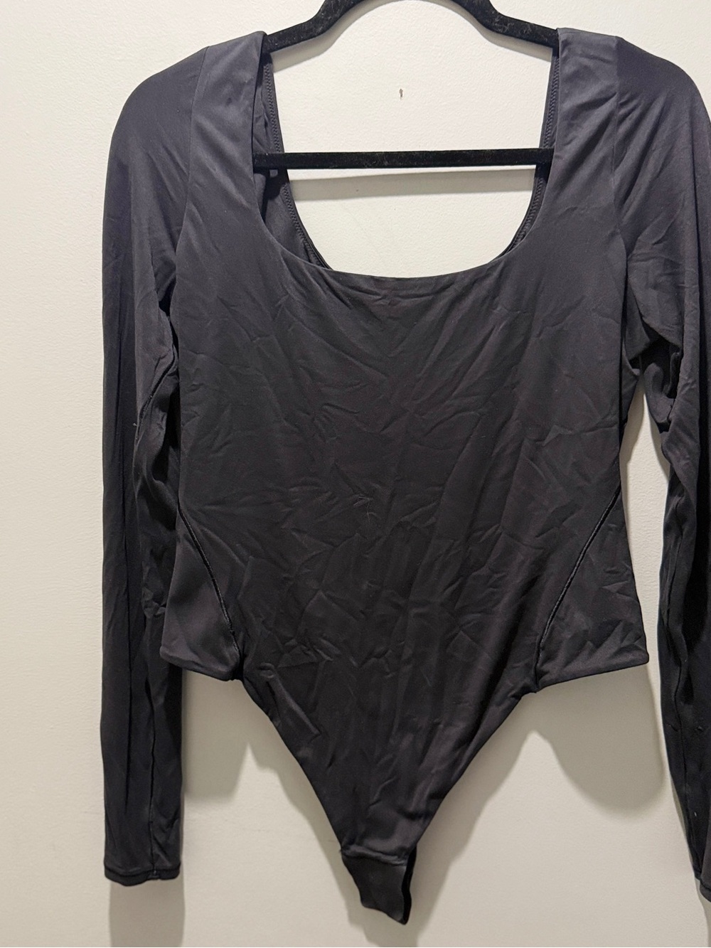 Lululemon Wundermost Ultra-Soft Nulu Scoop-Neck Long-Sleeve Bodysuit - Black - Picture 6 of 7